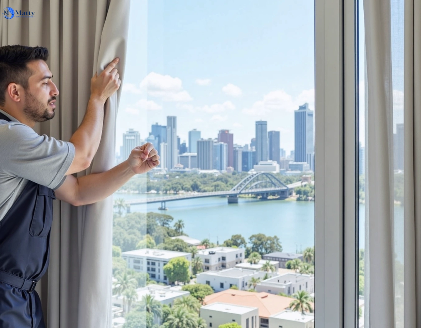 Professional curtain steam cleaning service denistone-west-nsw QLD by Matty Curtain Cleaning