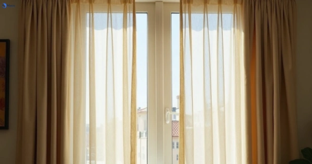 Dull dusty drapes in denistone-west-nsw before professional cleaning